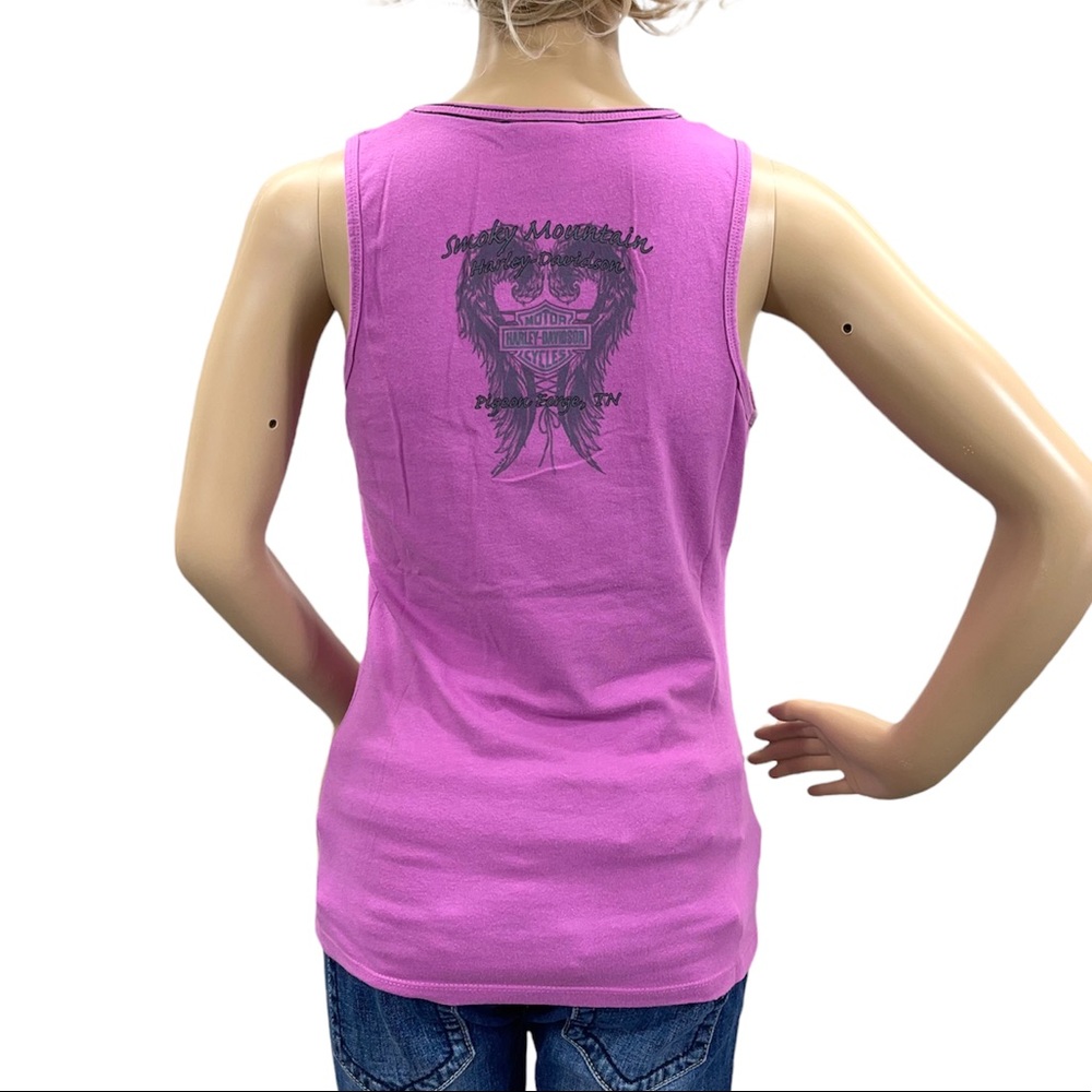 HARLEY-DAVIDSON V-Neck Woman’s Purple Tank Top Size Small - Picture 7 of 11